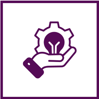 Hand holding gear with light bulb.